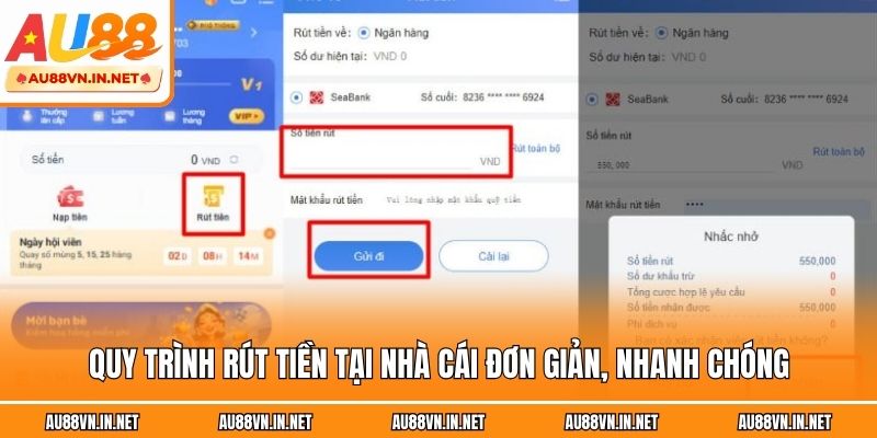 Quy trình rút tiền tại nhà cái đơn giản, nhanh chóng